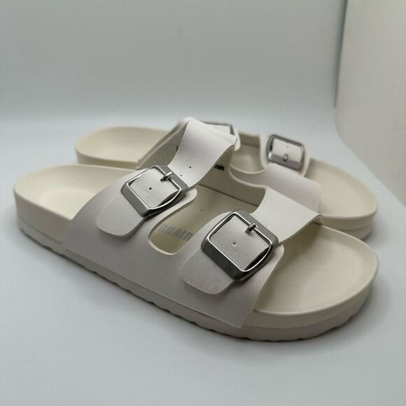 CUSHIONAIRE Women's soft footbed Sandal with +Comfort 7 WHITE - Picture 1 of 7
